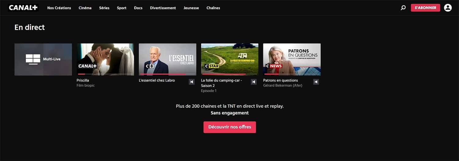 découvrez comment regarder canal+ en direct en ligne et ne manquez aucune de vos émissions préférées. suivez les matchs de sport, les films et les séries en temps réel avec un accès facile et rapide depuis chez vous.